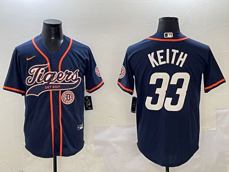 Men Detroit Tigers #33 Keith Blue Jointly Name 2025 Nike MLB Jersey style 5->detroit tigers->MLB Jersey